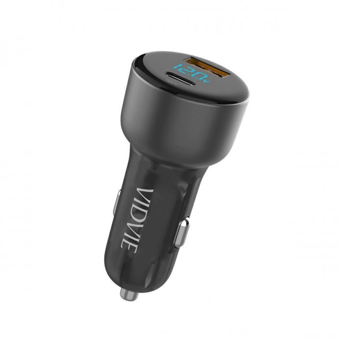 VIDVIE Car Charger CC521C 1xUSB 27W+1xType-C 45W gray