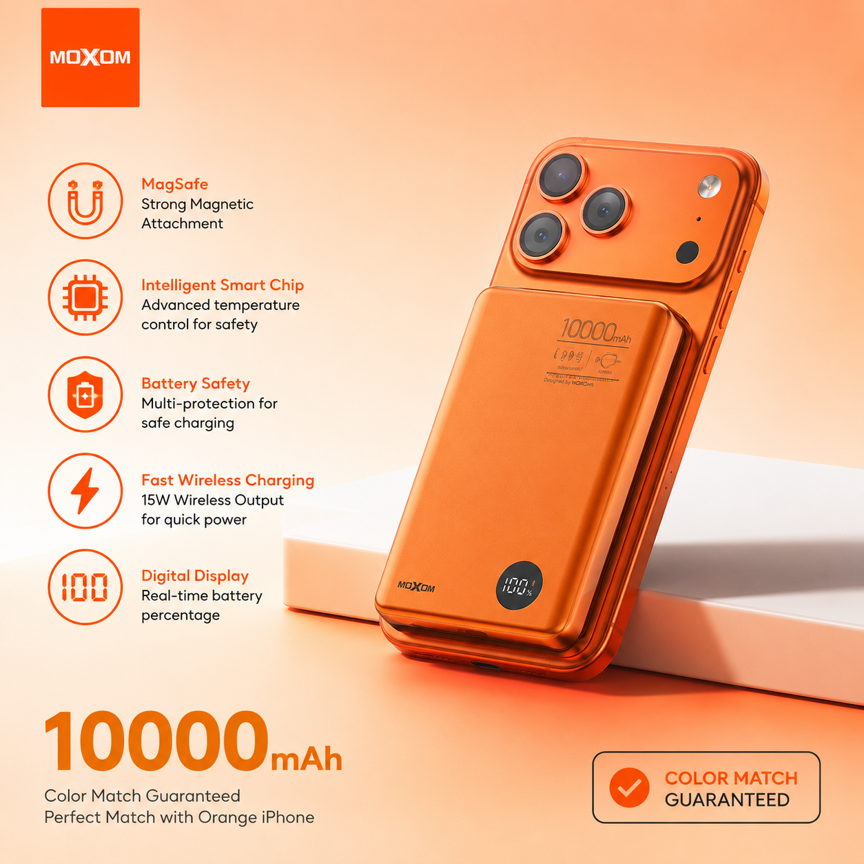 MOXOM 10000mAh MagSafe Power Bank (MX-PB197WL)